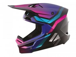 Casque cross Shot Race Sky violet chrome