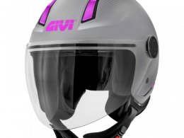 Casque demi-jet Givi 11.7 Solid gris argent/fuschia mat