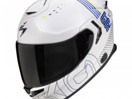 Casque intÃ©gral Scorpion Exo-GT SP Air Techlane blanc/bleu/jaune fluo