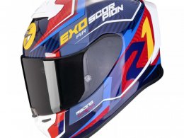 Casque intÃ©gral Scorpion Exo R1 Evo Air Coup bleu/rouge/jaune