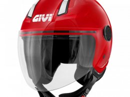 Casque jet Givi 11.7 Solid Color noir/rouge mat