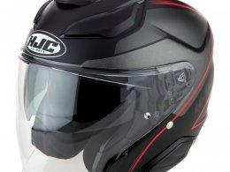 Casque jet HJC F31 Ludi MC1SF noir/gris/rouge mat