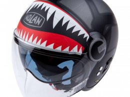 Casque jet Nolan N21 Visor Skydweller noir/gris/rouge brillant