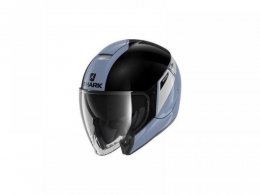 Casque jet Shark Citycruiser Karonn argent/noir/argent brillant