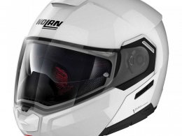 Casque modulable Nolan N90-3 ECE 22.06 Classic N-Com blanc mÃ©tal