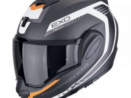 Casque modulable Scorpion Exo-Tech Evo Carbon Cosy matt black/orange-