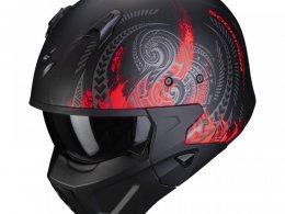 Casque transformable Scorpion Covert-X Tattoo noir/rouge mat