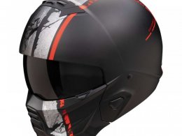 Casque transformable Scorpion Exo Combat II Lord noir mat/rouge