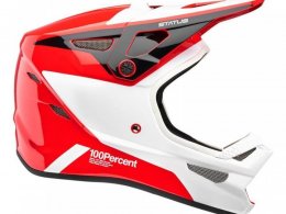 Casque vÃ©lo intÃ©gral 100% Status Helfire rouge/blanc