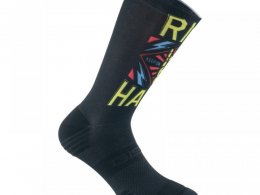 Chaussettes hautes vÃ©lo Ã©tÃ© Gist Ride Hard noir/jaune