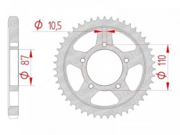 Couronne Afam 42 dents acier pas 530 type 14601 Suzuki GSX-R 1100 86-8