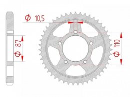 Couronne Afam 48 dents acier pas 530 type 14601 Suzuki GSX-R 1100 86-8