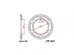 Couronne JT Sprockets Acier pas 428 47 dents