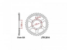 Couronne JT Sprockets Acier pas 525 50 dents