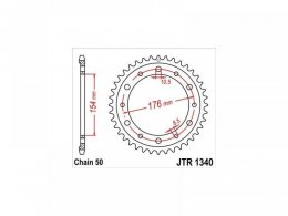 Couronne JT Sprockets Acier pas 530 44 dents