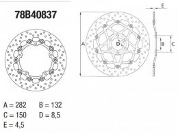 Disque de frein avant Brembo Oro typr 78B40837