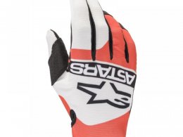 Gants cross Alpinestars Radar off white/rouge fluo/bleu