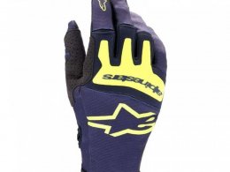 Gants cross Alpinestars Techstar navy foncÃ©/jaune fluo 2023