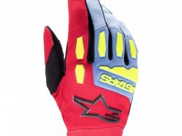 Gants cross enfant Alpinestars Youth Full Bore light blue/red berry/bl