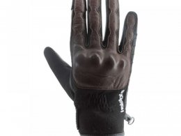 Gants cuir/textile Helstons Go noir/marron