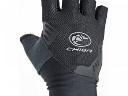 Gants vÃ©lo Chiba Team Glove courts noirs