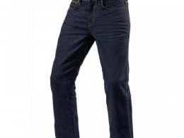 Jeans moto Revâit Newmont LF longueur 32 (court) bleu foncÃ© dÃ©lavÃ