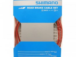 Kit de freinage vÃ©lo de route Shimano tÃ©flon rouge (2 freins)