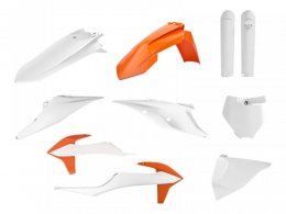 Kit plastique Polisport blanc/orange pour Ktm 125-250 SX 19-