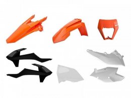 Kit plastique Polisport Enduro KTM 250 EXC TPI 18-19 orange/blanc/noir