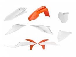 Kit plastique Polisport KTM 125 SX 19-22 blanc/orange (couleur origine