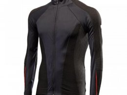 Maillot manches longues Sixs Wind Jersey WT noire/rouge