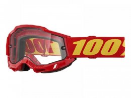 Masque cross 100Â % Accuri 2 Enduro Moto rouge â Ã©cran clair