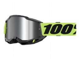 Masque cross 100Â % Accuri 2 jaune fluo â Ã©cran iridium argent