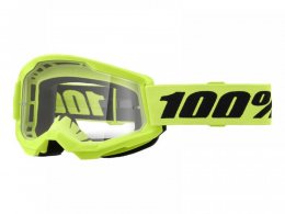 Masque cross 100Â % Strata 2 jaune fluo â Ã©cran clair