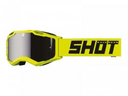 Masque cross Shot Assault 2.0 Solid neon yellow glossy iridium argent