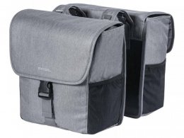 Paire de sacoches latÃ©rales vÃ©lo Basil Go 32L grises Ã  fixation vel