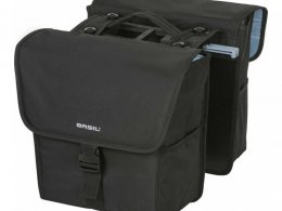 Paire de sacoches latÃ©rales vÃ©lo Basil Go 32L noires compatibles sys