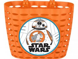 Panier vÃ©lo Disney StarWars orange en plastique. Fixation par sangle