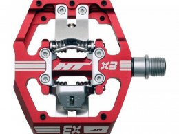 PÃ©dales automatiques VTT HT X3 aluminium rouge