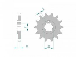 Pignon Afam acier 15 dents pas 530 Kawasaki H2 750 72-75