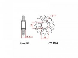 Pignon anti-bruit JT Sprockets pas 525 16 dents KTM 990 Adventure 07-1