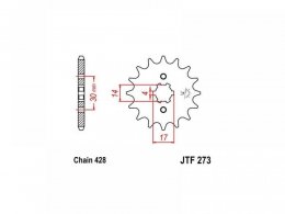 Pignon JT Sprockets Acier pas 428 13 dents