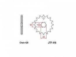 Pignon JT Sprockets Acier pas 428 14 dents