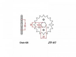 Pignon JT Sprockets Acier pas 428 15 dents