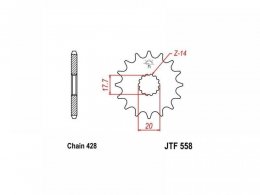 Pignon JT Sprockets Acier pas 428 16 dents