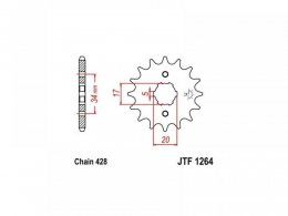 Pignon JT Sprockets Acier pas 428 17 dents