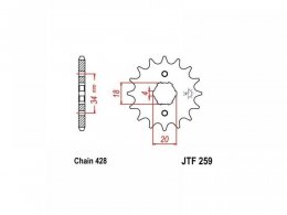 Pignon JT Sprockets Acier pas 428 17 dents