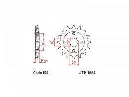 Pignon JT Sprockets Acier pas 520 12 dents