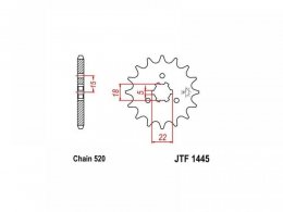 Pignon JT Sprockets Acier pas 520 13 dents