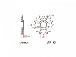 Pignon JT Sprockets Acier pas 520 14 dents